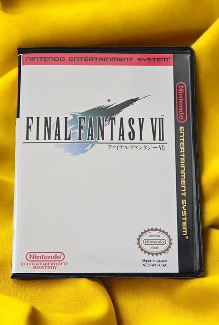 Front view of a Cart Armor® Final Fantasy VII Nintendo NES Premium 8-bit Clamshell Case