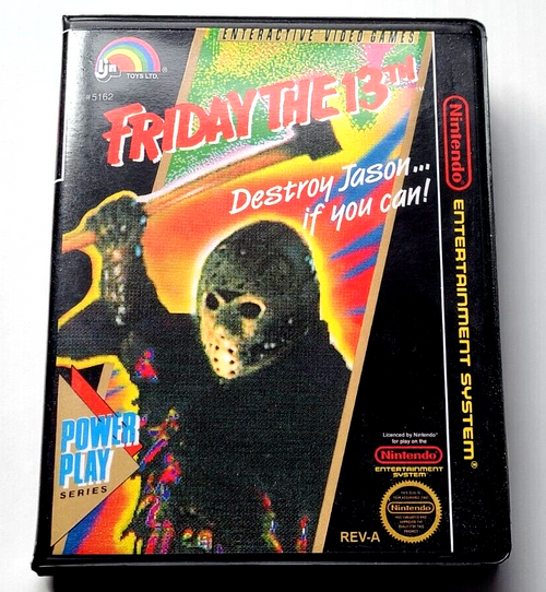 Front view of a Cart Armor® Friday The 13th Nintendo NES Premium 8-bit Clamshell Case