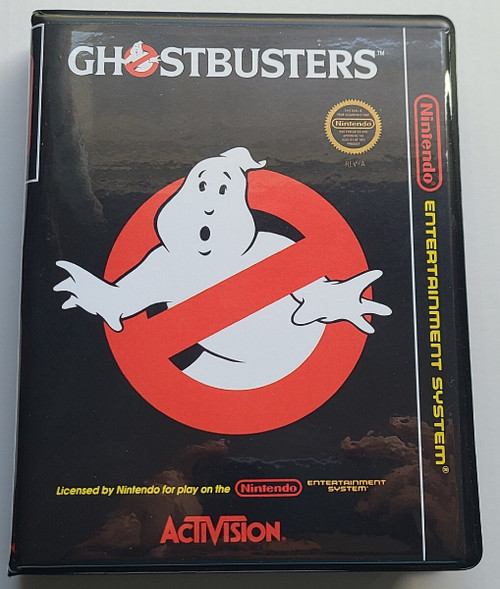 Front view of a Cart Armor® Ghostbusters Nintendo NES Premium 8-bit Clamshell Case