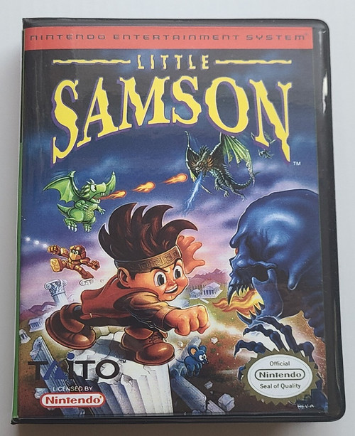 Front view of a Cart Armor® Little Samson Nintendo NES Premium 8-bit Clamshell Case