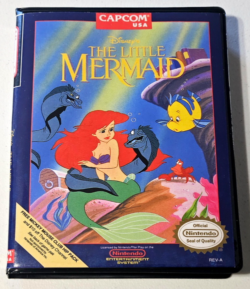 Front view of a Cart Armor® Disney's The Little Mermaid Nintendo NES Premium 8-bit Clamshell Case