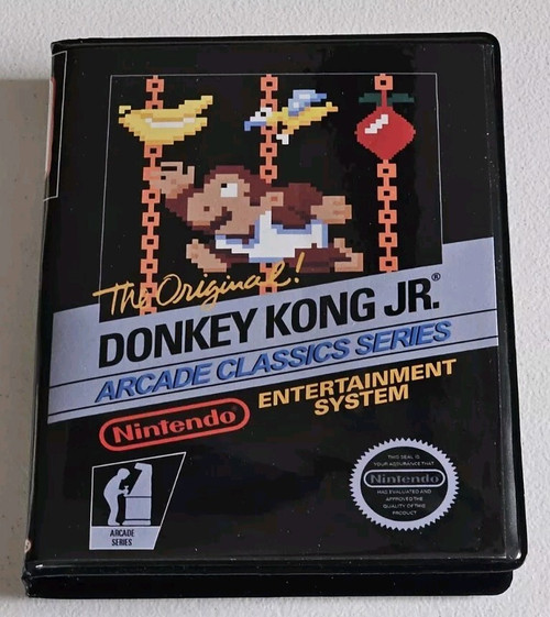 Front view of a Cart Armor® Donkey Kong Jr. Nintendo NES Premium 8-bit Clamshell Case
