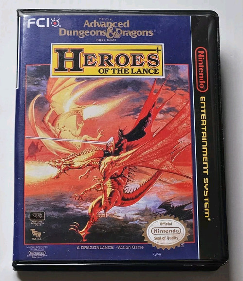 Front view of a Cart Armor® AD&D Heroes of the Lance Nintendo NES Premium 8-bit Clamshell Case
