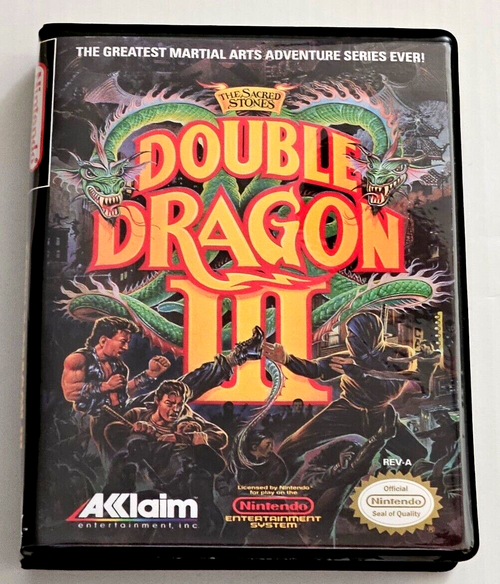 Front view of a Cart Armor® Double Dragon 3 III The Sacred Stones Premium 8-bit Clamshell Case