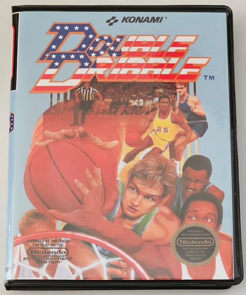 Front view of a Cart Armor® Double Dribble Nintendo NES Premium 8-bit Clamshell Case