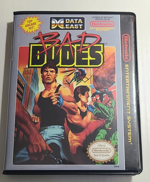 Front view of a Cart Armor® Bad Dudes Nintendo NES Premium 8-bit Clamshell Case