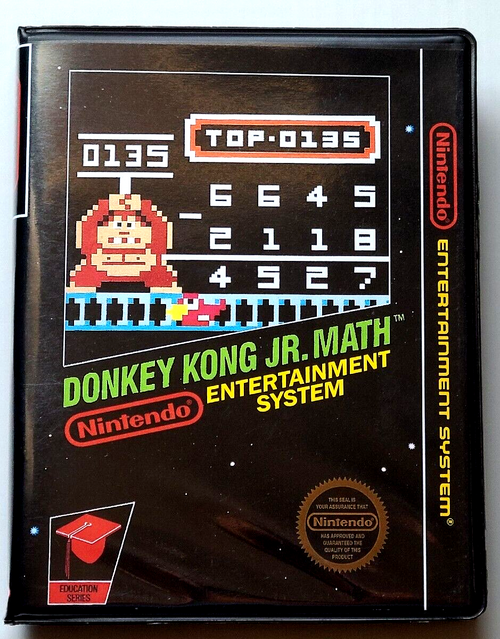 Front view of a Cart Armor® Donkey Kong Jr. Math Nintendo NES Premium 8-bit Clamshell Case