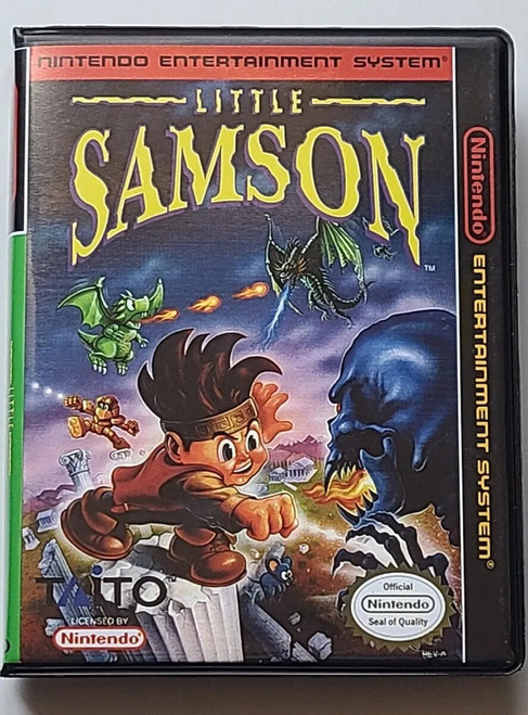 Front view of a Cart Armor® Little Samson Nintendo NES Premium 8-bit Clamshell Case