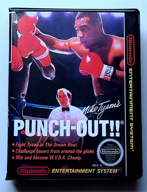 Front view of a Cart Armor® Mike Tyson's Punch-Out!! Nintendo NES Premium 8-bit Clamshell Case