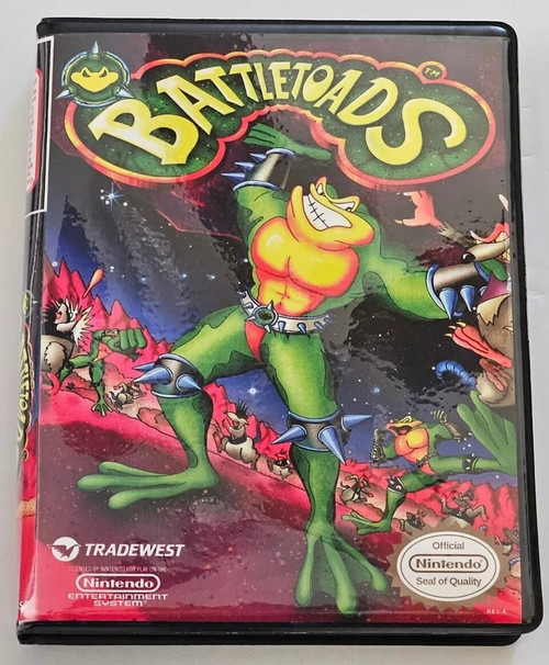 Front view of a Cart Armor® Battletoads Nintendo NES Premium 8-bit Clamshell Case