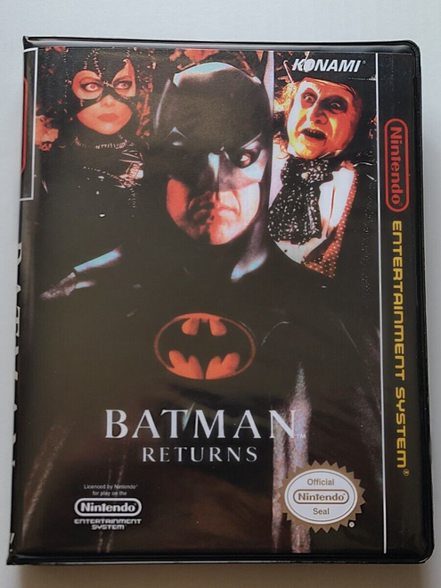 Front view of a Cart Armor® Batman Returns Nintendo NES Premium 8-bit Clamshell Case
