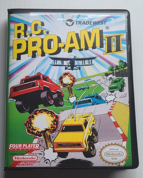 Front view of a Cart Armor® R.C. PRO-AM II Nintendo NES Premium 8-bit Clamshell Case