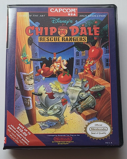 Front view of a Cart Armor® Chip 'N Dale Rescue Rangers Nintendo NES Premium 8-bit Clamshell Case