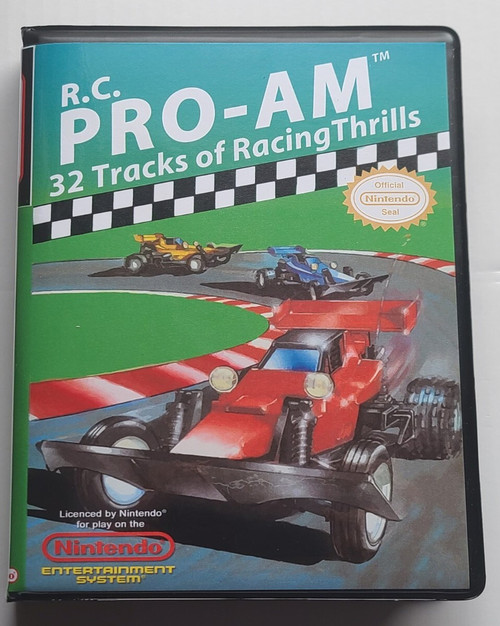 Front view of a Cart Armor® R.C. PRO-AM Nintendo NES Premium 8-bit Clamshell Case