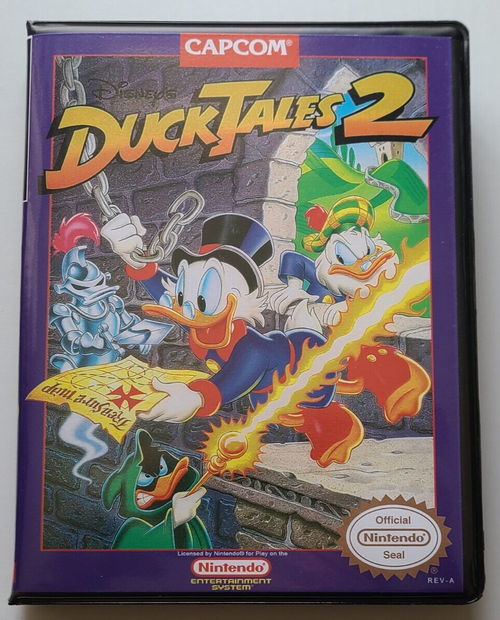 Front view of a Cart Armor® Duck Tales 2 Nintendo NES Premium 8-bit Clamshell Case