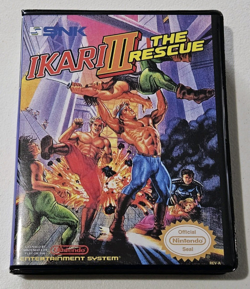 Front view of a Cart Armor® Ikari Warriors III Rescue Nintendo NES Premium 8-bit Clamshell Case