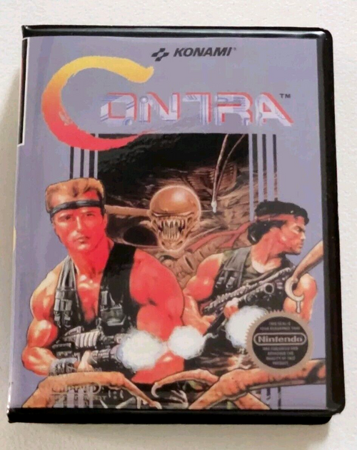 Front view of a Cart Armor® Contra Nintendo NES Premium 8-bit Clamshell Case