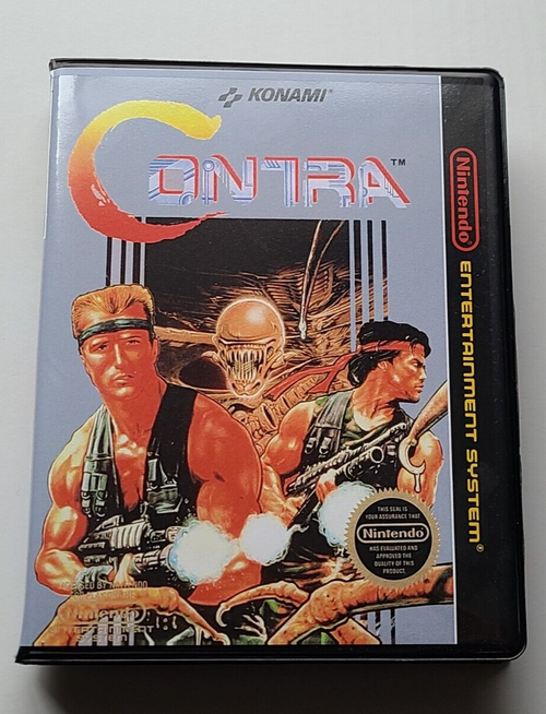 Front view of a Cart Armor® Contra Nintendo NES Premium 8-bit Clamshell Case
