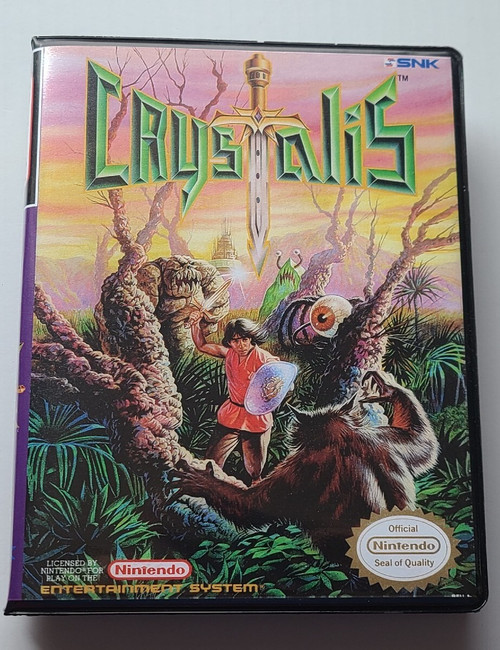 Front view of a Cart Armor® Crystalis Nintendo NES Premium 8-bit Clamshell Case