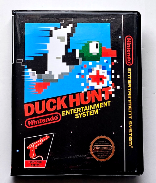 Front view of a Cart Armor® Duck Hunt Nintendo NES Premium 8-bit Clamshell Case