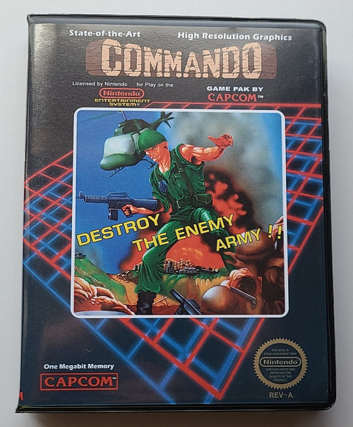 Front view of a Cart Armor® Commando Nintendo NES Premium 8-bit Clamshell Case