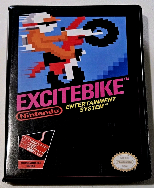 Front view of a Cart Armor® Excitebike Nintendo NES Premium 8-bit Clamshell Case
