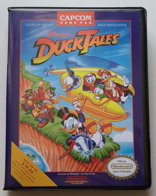 Front view of a Cart Armor® Duck Tales Nintendo NES Premium 8-bit Clamshell Case