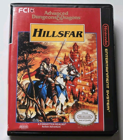 Front view of a Cart Armor® AD&D Hillsfar Nintendo NES Premium 8-bit Clamshell Case