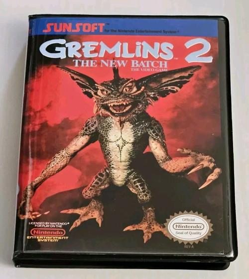 Front view of a Cart Armor® Gremlins 2 The New Batch Nintendo NES Premium 8-bit Clamshell Case