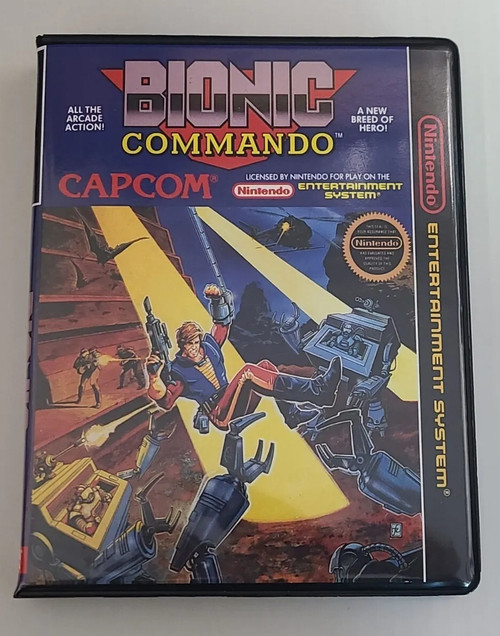 Front view of a Cart Armor® Bionic Commando Nintendo NES Premium 8-bit Clamshell Case