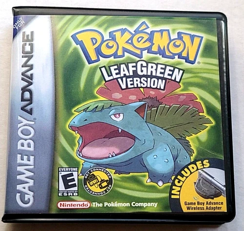 Front view of a Cart Armor® Pokemon Leaf Green Version Game Boy Premium Clamshell Case