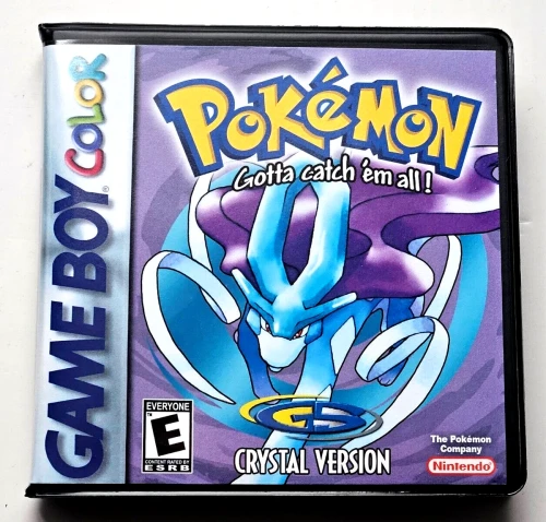 Front view of a Cart Armor® Pokemon Crystal Version Game Boy Color Premium Clamshell Case