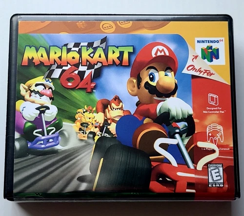 Front view of a Cart Armor® Mario Kart 64 Nintendo 64 N64 Premium 64-bit Clamshell Case