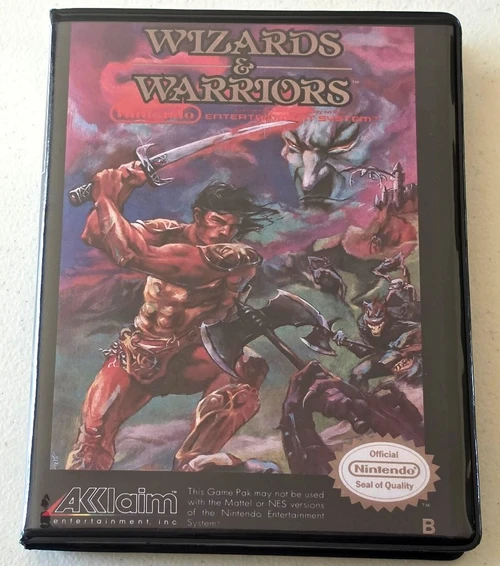 ront view of a Cart Armor® Wizards & Warriors Nintendo NES Premium 8-bit Clamshell Case