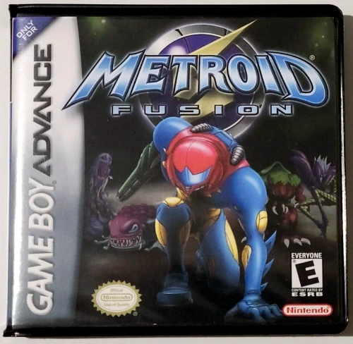 Front view of a Cart Armor® Metroid Fusion Game Boy Advance Premium Clamshell Case