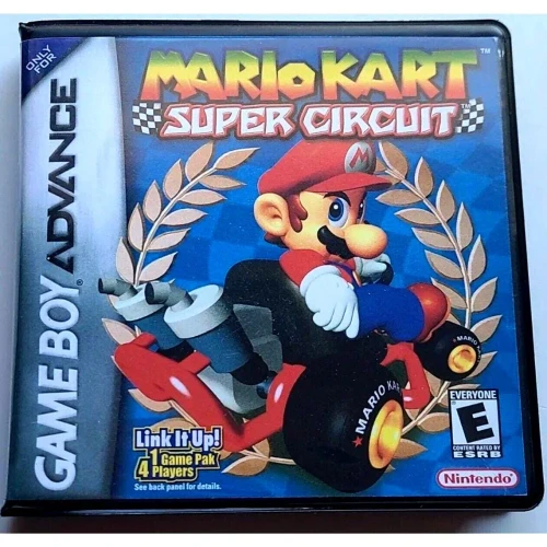 Front view of a Cart Armor® Mario Kart Super Circuit Game Boy Advance Premium Clamshell Case