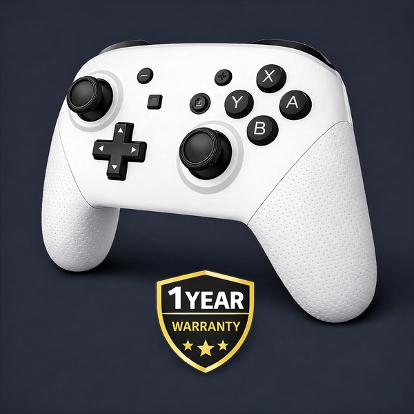 Arctic White Bluetooth Pro Controller For Nintendo Switch 1+2 OLED Lite Wireless