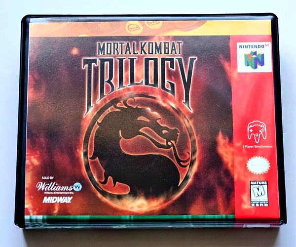 Front view of a Cart Armor® Mortal Kombat Trilogy Nintendo 64 N64 Premium 64-bit Clamshell Case
