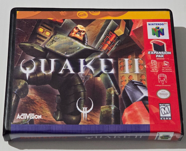 Front view of a Cart Armor® Quake II Nintendo 64 N64 Premium 64-bit Clamshell Case