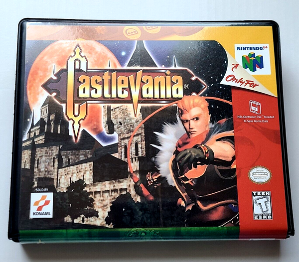 Front view of a Cart Armor® Castlevania Nintendo 64 N64 Premium 64-bit Clamshell Case
