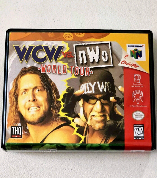 Front view of a Cart Armor® WCW vs. NWO World Tour Nintendo 64 N64 Premium 64-bit Clamshell Case
