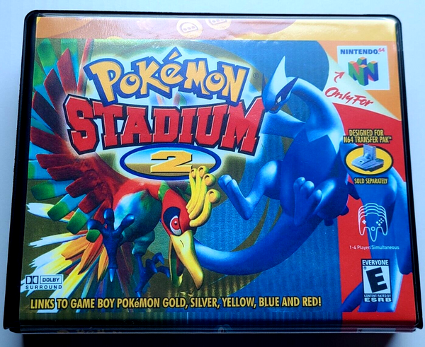 Front view of a Cart Armor® Pokemon Stadium 2 Nintendo 64 N64 Premium 64-bit Clamshell Case
