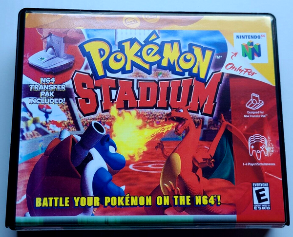 Front view of a Cart Armor® Pokemon Stadium Nintendo 64 N64 Premium 64-bit Clamshell Case