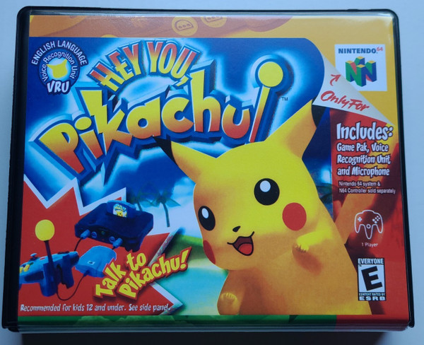 Front view of a Cart Armor® Hey You Pikachu Nintendo 64 N64 Premium 64-bit Clamshell Case
