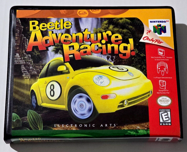 Front view of a Cart Armor® Beetle Adventure Racing Nintendo 64 N64 Premium 64-bit Clamshell Case