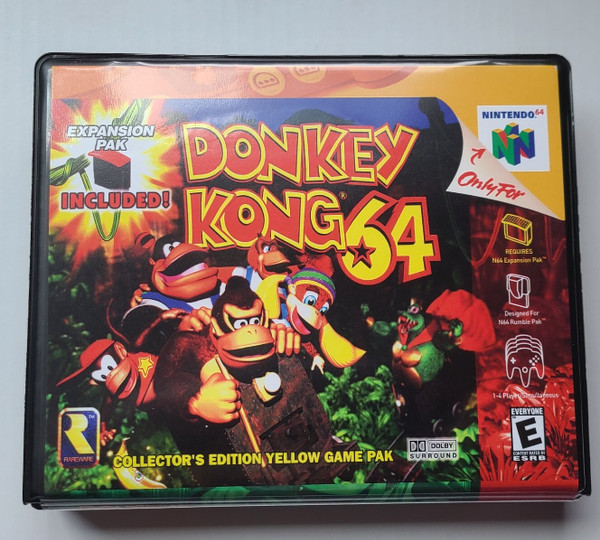 Front view of a Cart Armor® Donkey Kong 64 Nintendo 64 N64 Premium 64-bit Clamshell Case