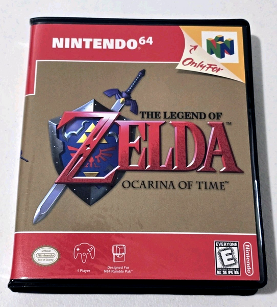 Front view of a Cart Armor® The Legend of Zelda Ocarina of Time Nintendo 64 N64 Premium 64-bit Clamshell Case