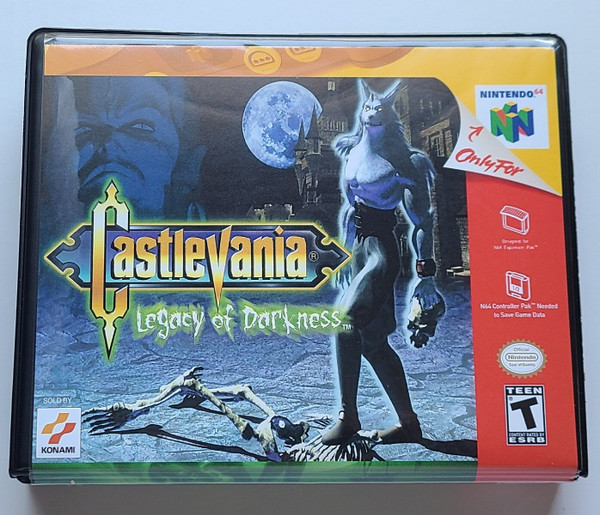 Front view of a Cart Armor® Castlevania Legacy Of Darknes Premium 8-bit Clamshell Case