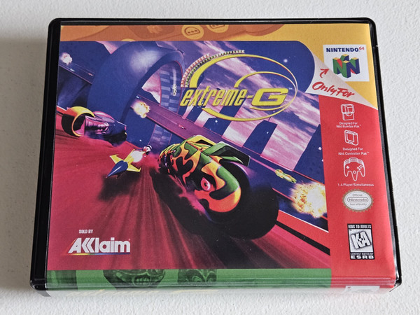 Front view of a Cart Armor® Extreme-G Nintendo 64 N64 Premium 64-bit Clamshell Case