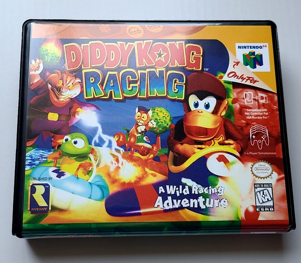 Front view of a Cart Armor® Diddy Kong Racing Nintendo 64 N64 Premium 64-bit Clamshell Case